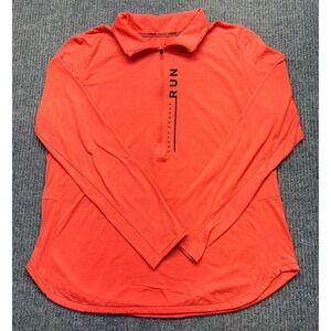 Under Armour HeatGear Run Womens XL Orange 1/4 Zip Long Sleeve Running Top